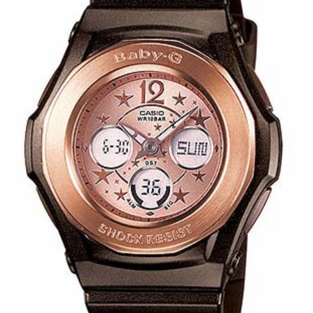 Baby G Star Brown and Rose Gold Watch